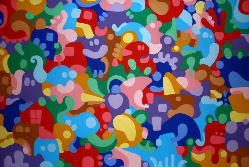 Aquarium, 2011, acrilico su tela, 150×100